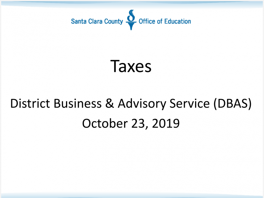 Taxes: District Business & Advisory Service (DBAS), October 23, 2019