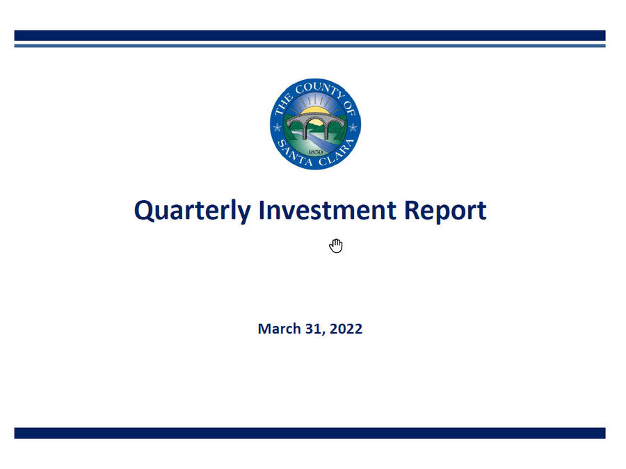 Cover for Quarterly Investment Report, March 31, 2022