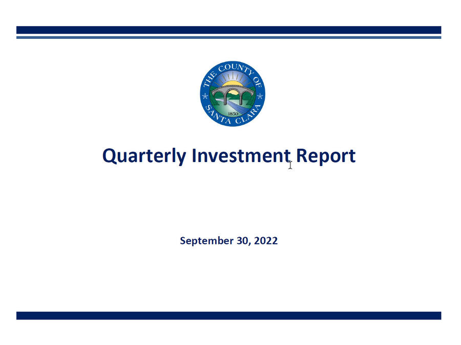Cover for Quarterly Investment Report, September 30, 2022