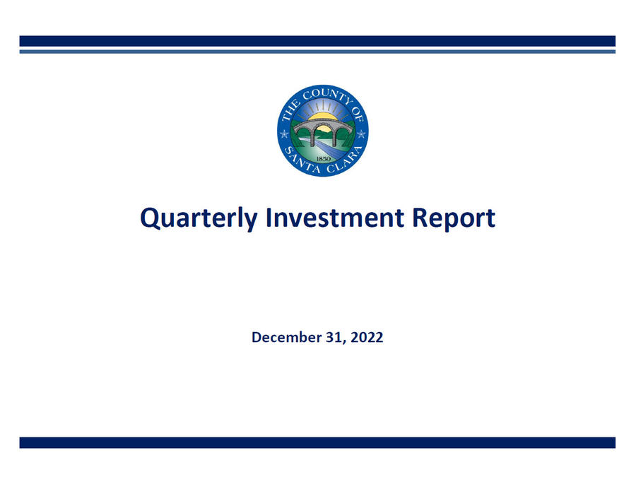 Cover for Quarterly Investment Report, December 31, 2022